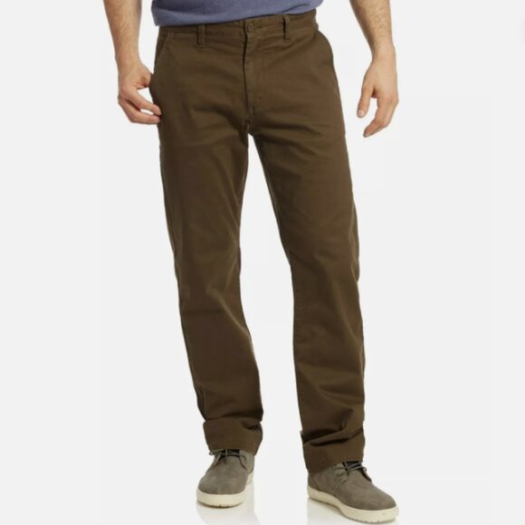 Flag & Anthem Chino Portland Relaxed Pants 31x32 Olive Green Pockets New - Picture 1 of 13